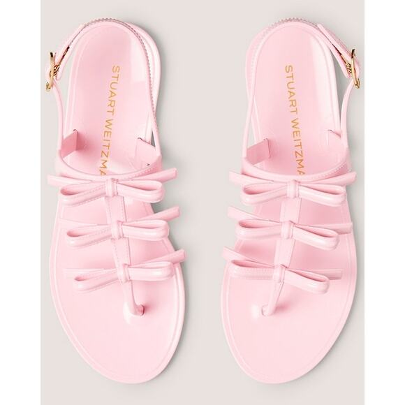Stuart Weitzman Pink Felicity Multi Jelly Sandals Size 6 Bows - Picture 1 of 5